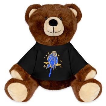 Golden Rose with Glitter - MiniFeet® RecycelBär® Teddy Bear Brown - black - Front