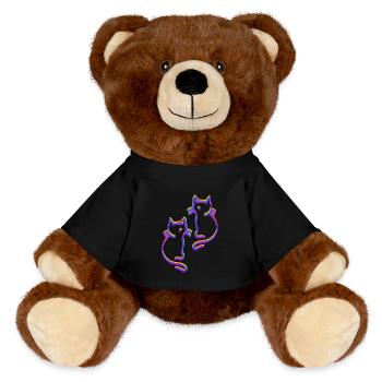 Regenbogen Katzen LGBT - MiniFeet® RecycelBär® Braun - Schwarz - Vorne