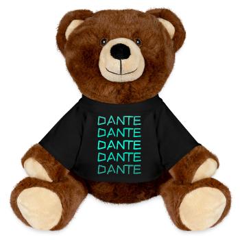 First name Dante - MiniFeet® RecycelBär® Teddy Bear Brown - black - Front