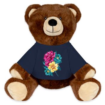 Blumenstrauß - MiniFeet® RecycelBär® Braun - French Navy - Vorne