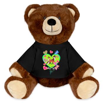 Retro Fuchs Füchse Vintage 80er 90er Füchsin - MiniFeet® RecycelBär® Braun - Schwarz - Vorne