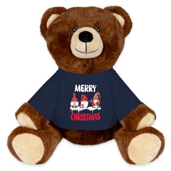 Gnomish Christmas Troupe - MiniFeet® RecycelBär® Teddy Bear Brown - french navy - Front