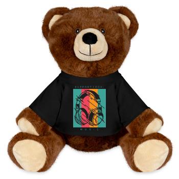 Tenue casque DJ Music - Nounours RecycelBär® marron - noir - Devant