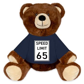Speed limit - MiniFeet® RecycelBär® Teddy Bear Brown - french navy - Front