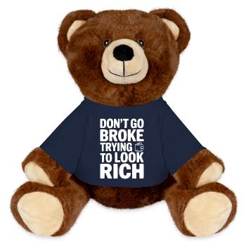 Ne fauche pas en essayant de paraître riche - Nounours RecycelBär® marron - bleu marine - Devant