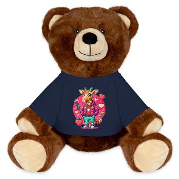 Giraffe Parade: Cool Giraffe - MiniFeet® RecycelBär® Teddy Bear Brown - french navy - Front