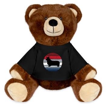 Corgi race chien reine rétro animal spirituel - Nounours RecycelBär® marron - noir - Devant