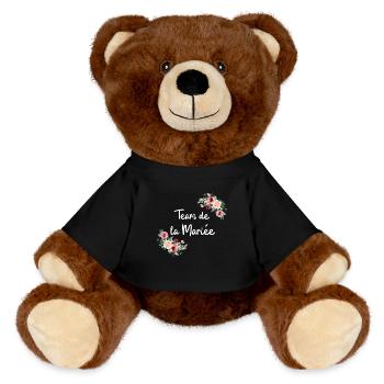 Team de la mariée fleurs - Nounours RecycelBär® marron - noir - Devant