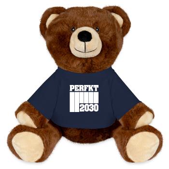 2030 - MiniFeet® RecycelBär® Teddy Bear Brown - french navy - Front