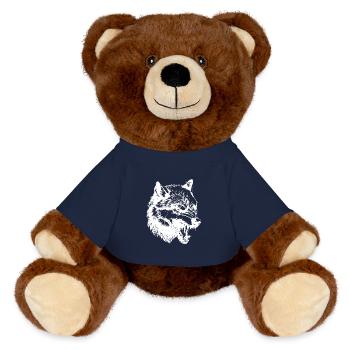 Tête de loup - Nounours RecycelBär® marron - bleu marine - Devant