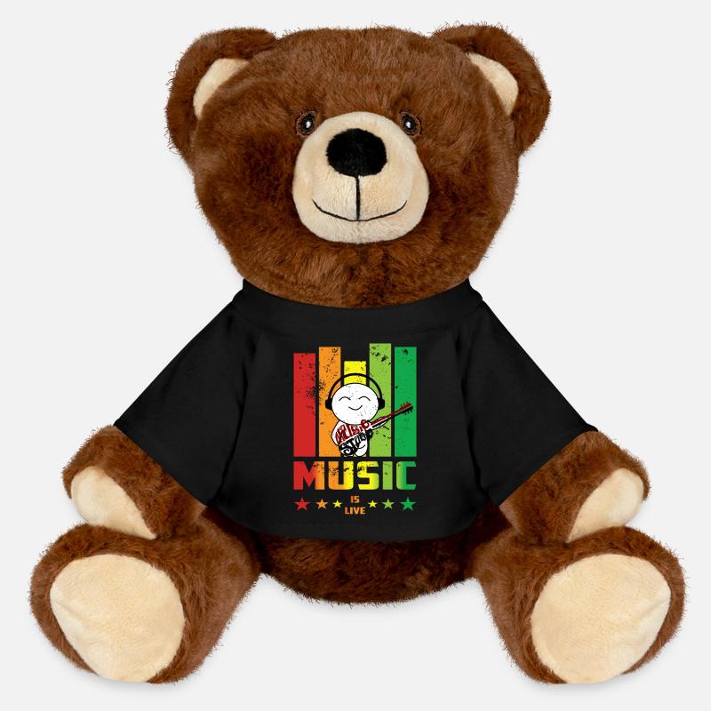 I love Music - MiniFeet® RecycelBär® Teddy Bear Brown - black