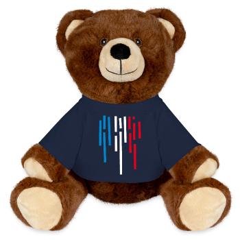 France Drapeau - Nounours RecycelBär® marron - bleu marine - Devant