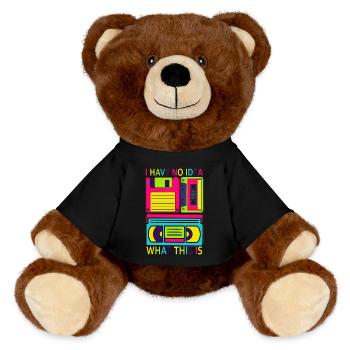 Music, Retro, Heavy Metal, Hard Rock, Punk, Vinyl, Pop - MiniFeet® RecycelBär® Teddy Bear Brown - black - Front
