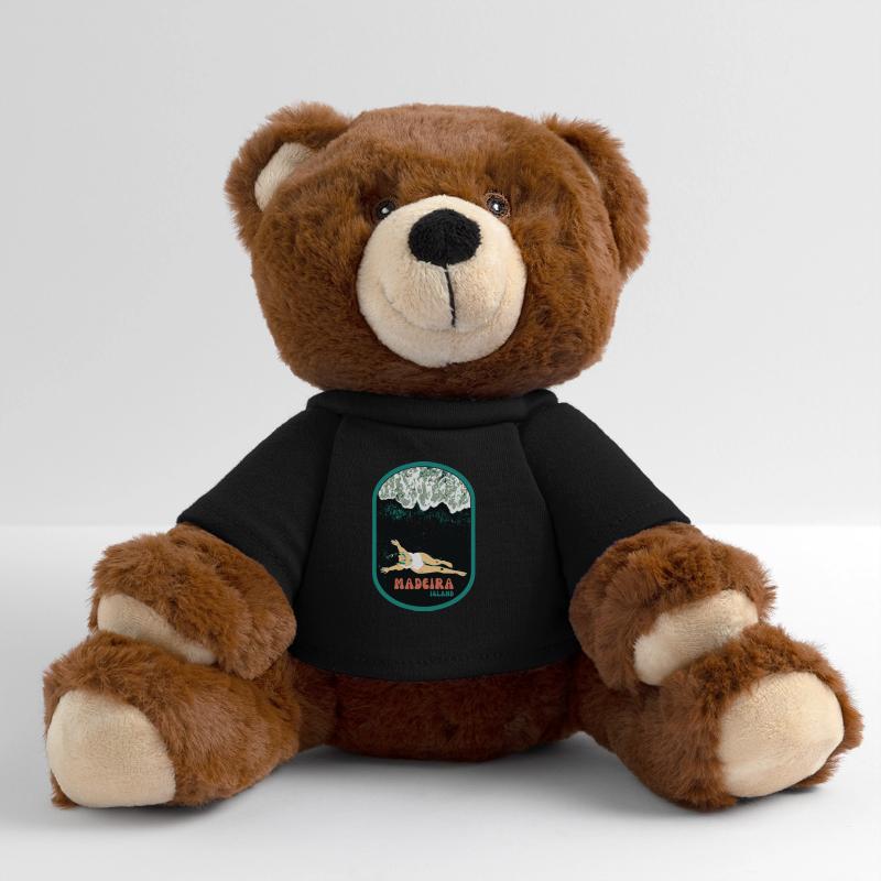 Illustration baigneuse plage de sable noir, Madère Nounours RecycelBär® marron