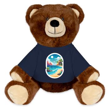 Beach Holidays Sun Sea - MiniFeet® RecycelBär® Teddy Bear Brown - french navy - Front