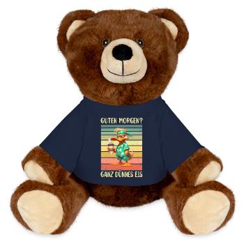 Ente Morgenmuffel - MiniFeet® RecycelBär® Braun - French Navy - Vorne