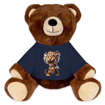 Tiger Baby #lovely toons - MiniFeet® RecycelBär® Teddy Bear Brown - french navy - Front