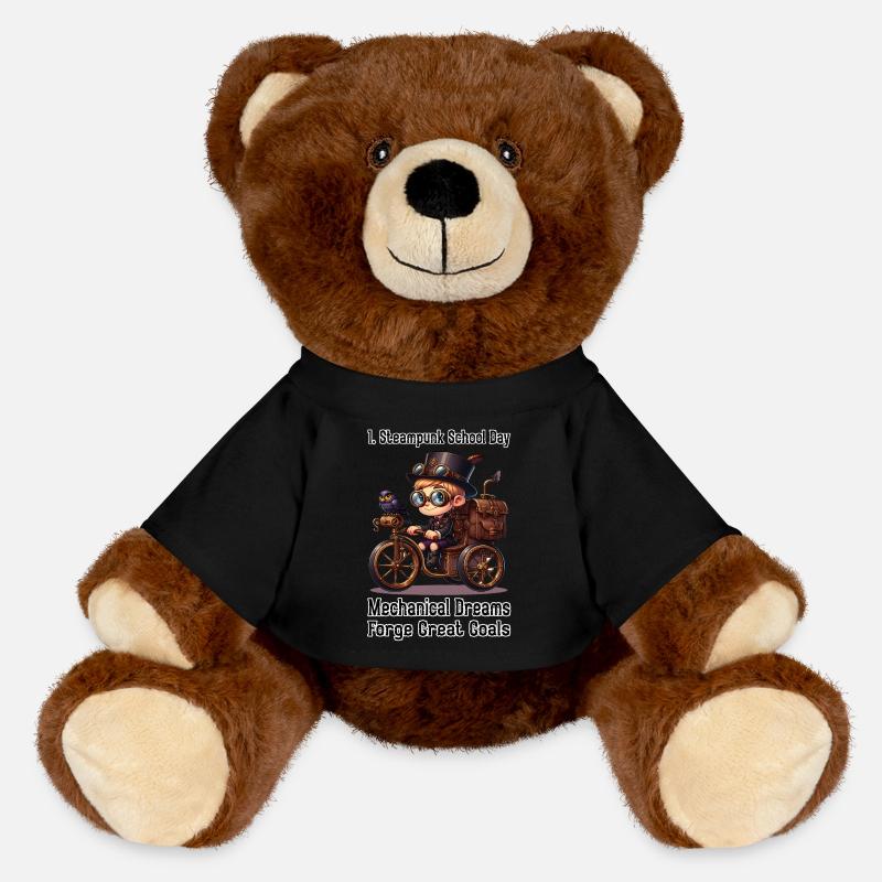 Erster Steampunk Schultag - MiniFeet® RecycelBär® Braun - Schwarz
