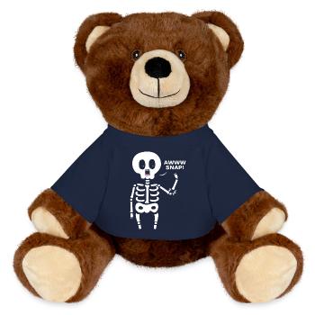 Fracture osseuse Fracture osseuse du squelette d’Halloween - Nounours RecycelBär® marron - bleu marine - Devant