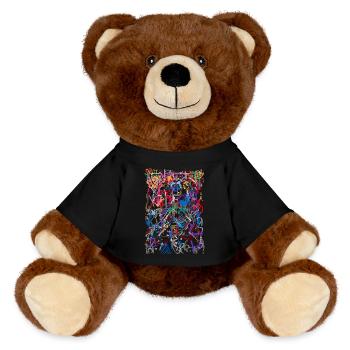 abstrakt - MiniFeet® RecycelBär® Braun - Schwarz - Vorne