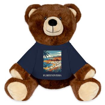 Fuerteventura Coastal Poster Canary Islands Spain - MiniFeet® RecycelBär® Teddy Bear Brown - french navy - Front