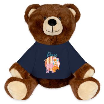 Paris Arc in Postcard Lumière - MiniFeet® RecycelBär® Teddy Bear Brown - french navy - Front