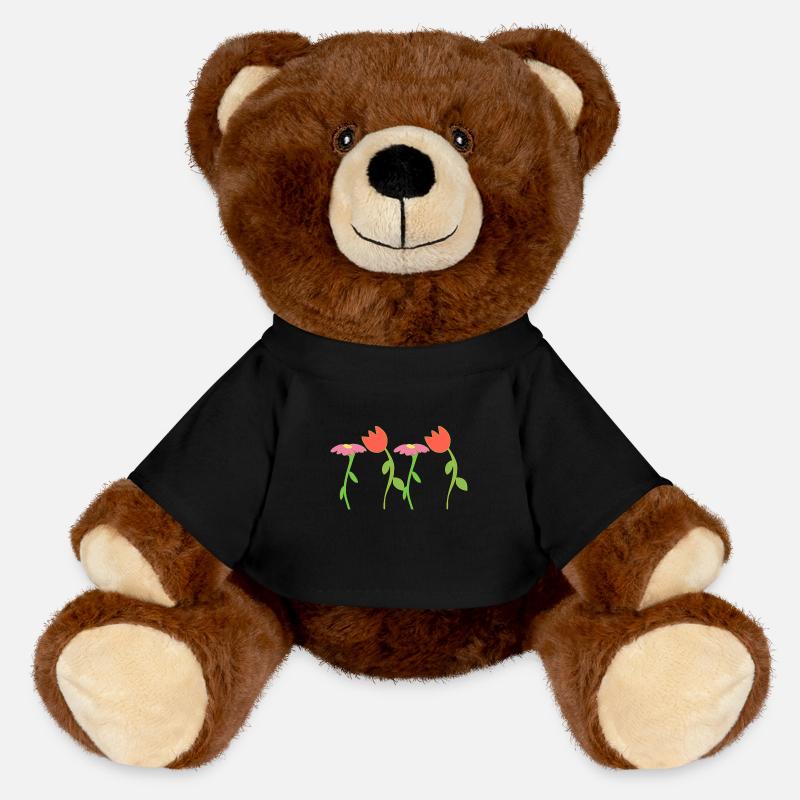 Symbole Fleur Plante Fleur Rose Rouge - Nounours RecycelBär® marron - noir