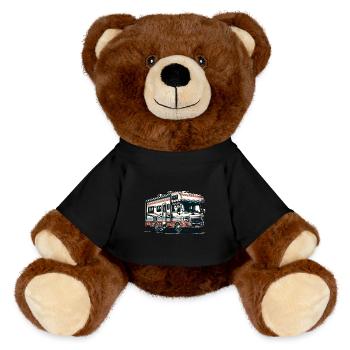 Motorhome Camping - MiniFeet® RecycelBär® Teddy Bear Brown - black - Front