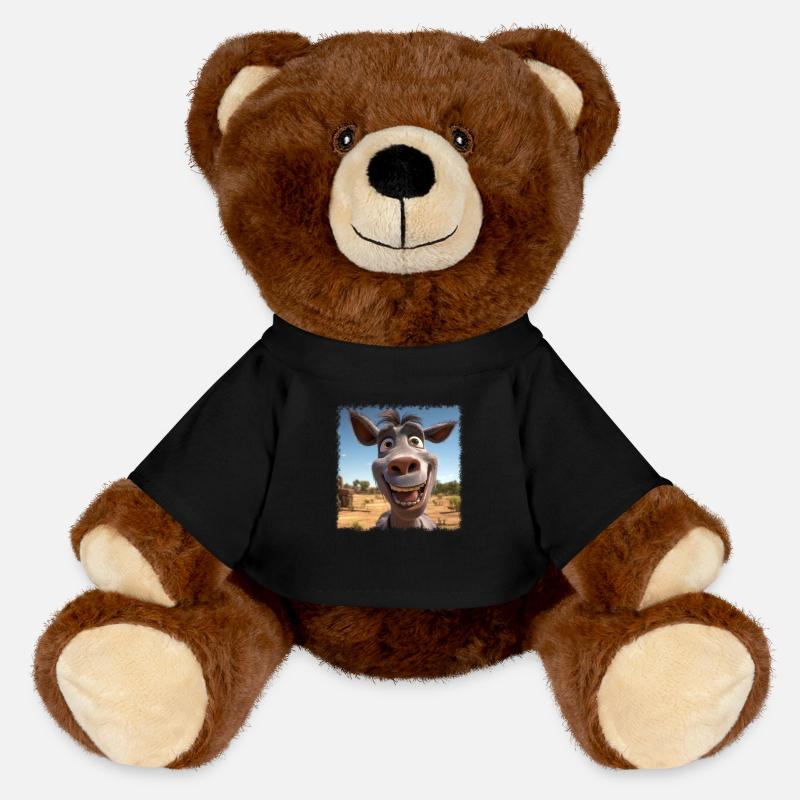 crazy donkey - MiniFeet® RecycelBär® Teddy Bear Brown - black