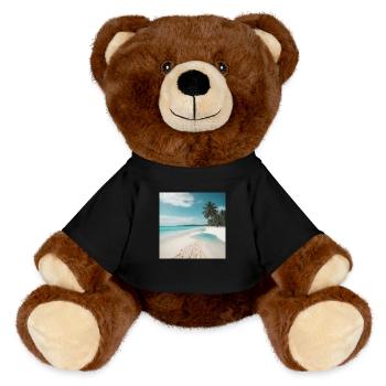 Tropischer Strand - MiniFeet® RecycelBär® Braun - Schwarz - Vorne