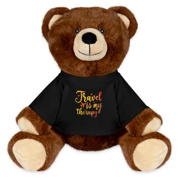 Le voyage est ma thérapie - Nounours RecycelBär® marron - noir - Devant