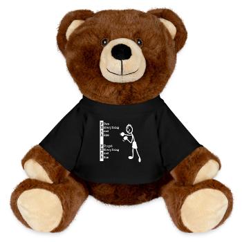 Stick Figure Boxer Fighting Spirit Positive Strength - MiniFeet® RecycelBär® Teddy Bear Brown - black - Front