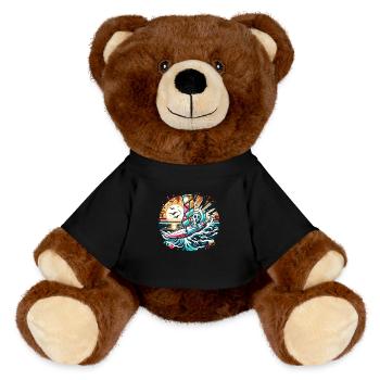Surfers in action - MiniFeet® RecycelBär® Teddy Bear Brown - black - Front