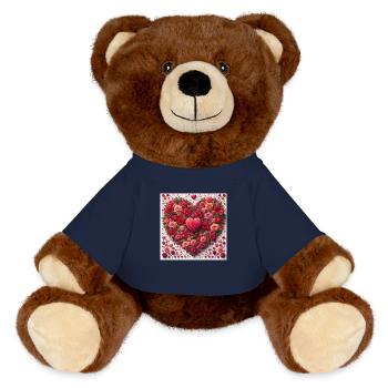 Alles Gute zum Valentinstag - MiniFeet® RecycelBär® Braun - French Navy - Vorne