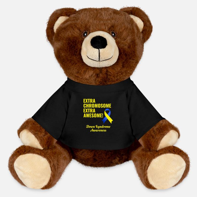 Down-Syndrom-Tag Extra Chromosom Extra Awesome - MiniFeet® RecycelBär® Braun - Schwarz