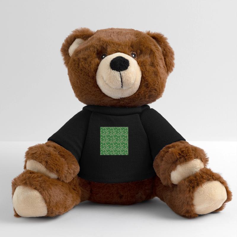 Blume-Blatt-Muster Flower Leaf Pattern MiniFeet® RecycelBär® Teddy Bear Brown
