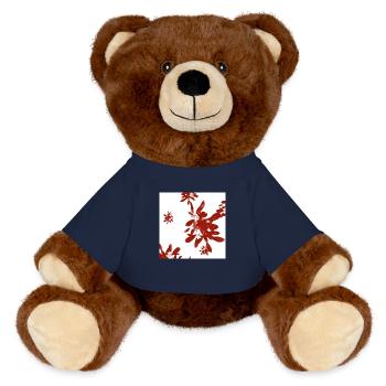 Blätter Design - MiniFeet® RecycelBär® Braun - French Navy - Vorne