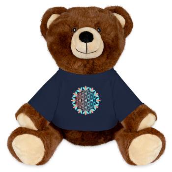 Blühende Lebensblume - MiniFeet® RecycelBär® Braun - French Navy - Vorne