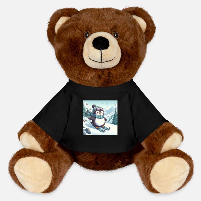 Ski Penguin - MiniFeet® RecycelBär® Teddy Bear Brown - black