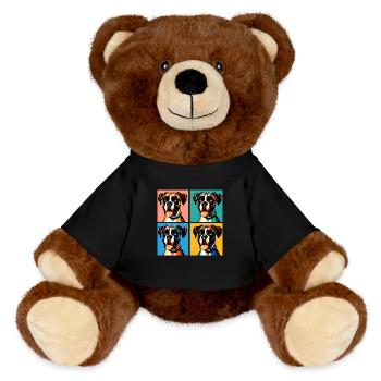 Pop Boxer Hund Porträt - Haustier Porträt - MiniFeet® RecycelBär® Braun - Schwarz - Vorne