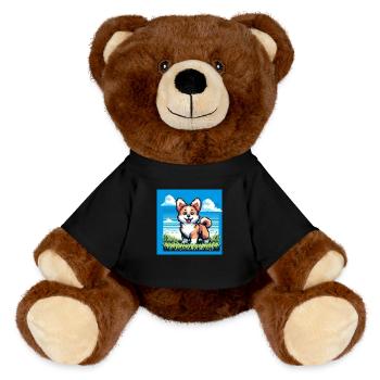 Lustiger Hund - MiniFeet® RecycelBär® Braun - Schwarz - Vorne