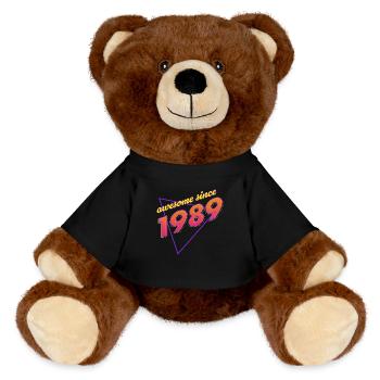 Rétro - Awesome since 1989 - Nounours RecycelBär® marron - noir - Devant