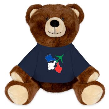 Avion militaire Patrouille de France - Nounours RecycelBär® marron - bleu marine - Devant