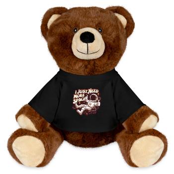 Astronaut Funny Saying I Need More Space - MiniFeet® RecycelBär® Teddy Bear Brown - black - Front