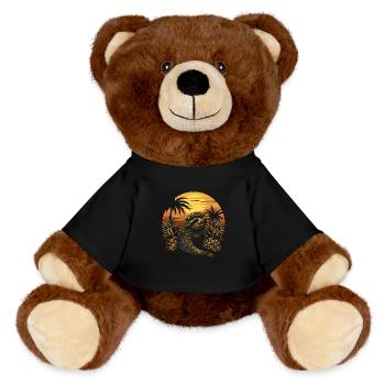 Sloth Sloth Animal Sloth Wilderness Beach Palm Trees - MiniFeet® RecycelBär® Teddy Bear Brown - black - Front