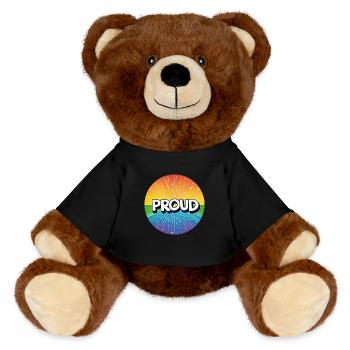 LGBTQ Proud - MiniFeet® RecycelBär® Braun - Schwarz - Vorne