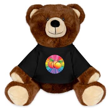 LGBTQ Peach - MiniFeet® RecycelBär® Teddy Bear Brown - black - Front