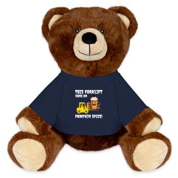 Halloween Forklift Operator Pumpkin Spice Funny - MiniFeet® RecycelBär® Teddy Bear Brown - french navy - Front