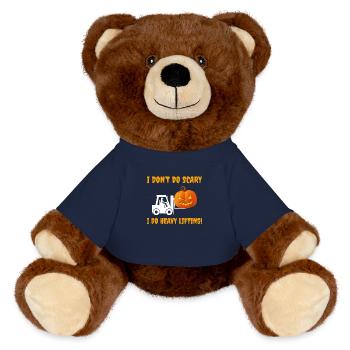 Halloween Ghost Forklift Operator Pumpkin Funny - MiniFeet® RecycelBär® Teddy Bear Brown - french navy - Front