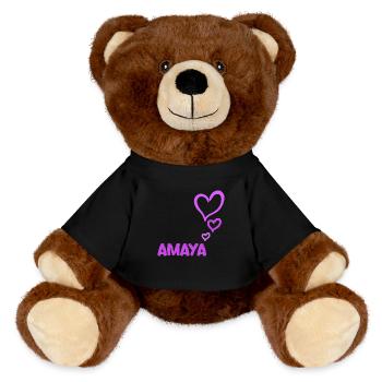 Cadeau pour Amaya - Nounours RecycelBär® marron - noir - Devant